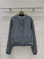 Женский бомбер Gucci серого цвета, артикул 347991