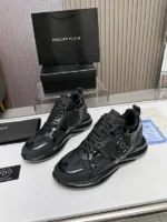 Мужские кроссовки Philipp Plein чёрного цвета, артикул 348038