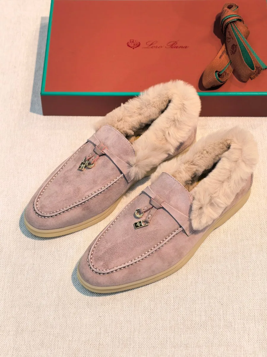 348178_1 Женские лоферы Loro Piana розового цвета, артикул 348178