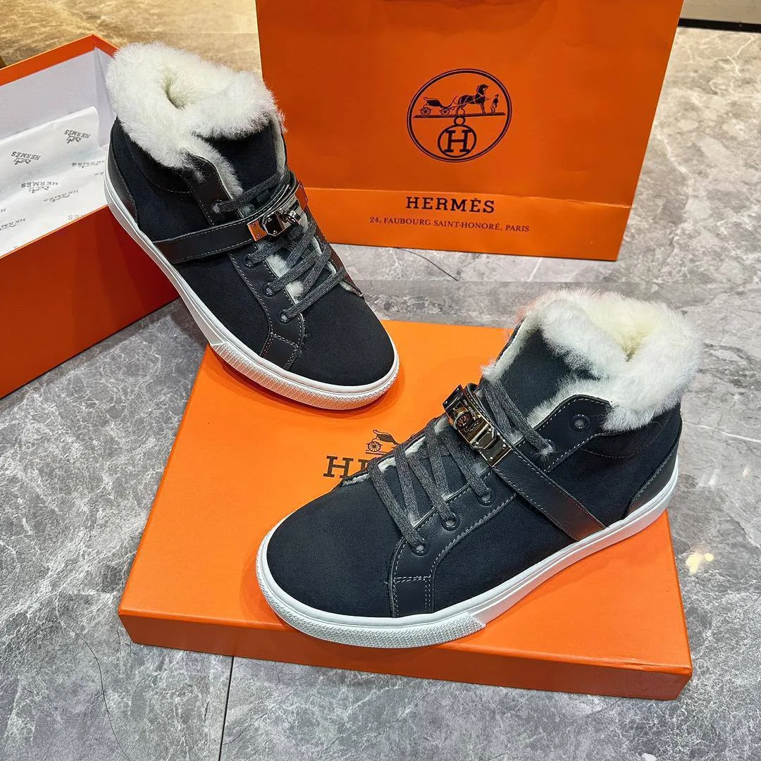 348342_1 Мужские кеды Hermes серого цвета, артикул 348342
