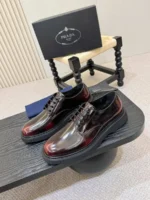 Мужские дерби Prada бордового цвета, артикул 348345 — фото 3