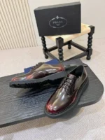 Мужские дерби Prada бордового цвета, артикул 348345 — фото 6