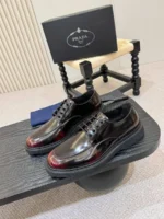 Мужские дерби Prada бордового цвета, артикул 348347 — фото 3
