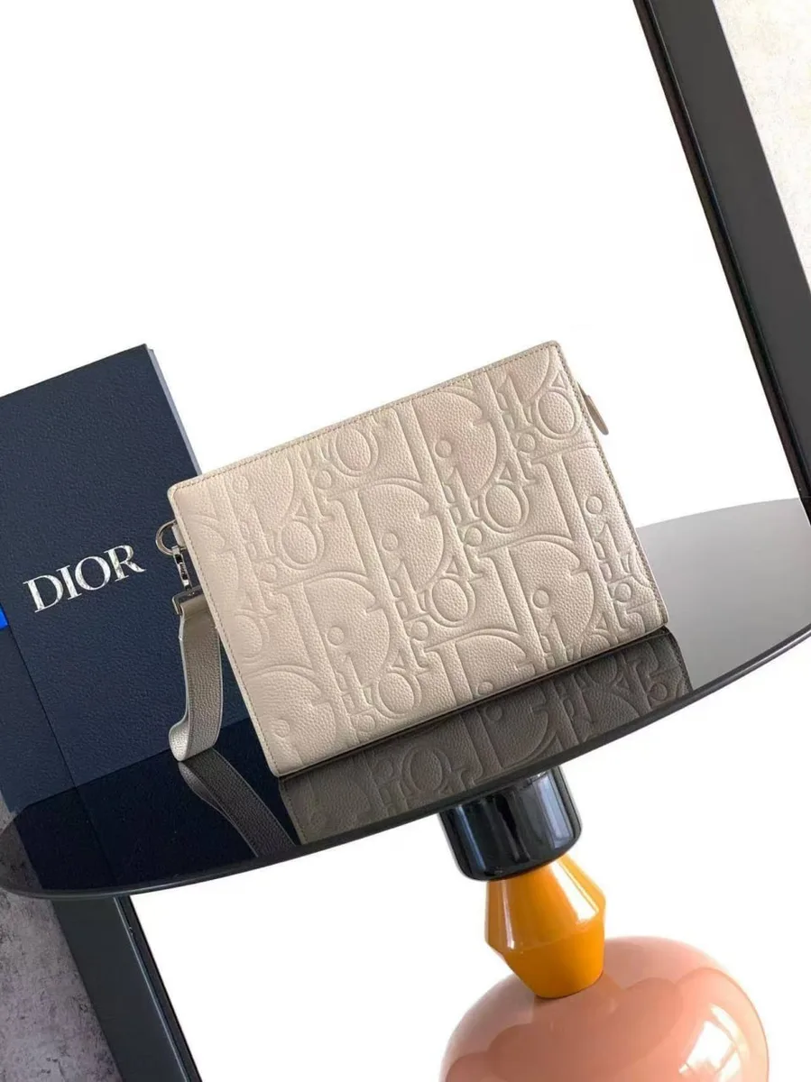 348669_1 Мужской клатч Dior кремового цвета, артикул 348669