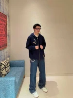 Мужская кофта на молнии Louis Vuitton тёмно-синего цвета, артикул 348631 — фото 9