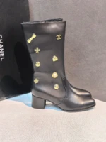 Женские ботильоны Chanel чёрного цвета, артикул 349037 — фото 3