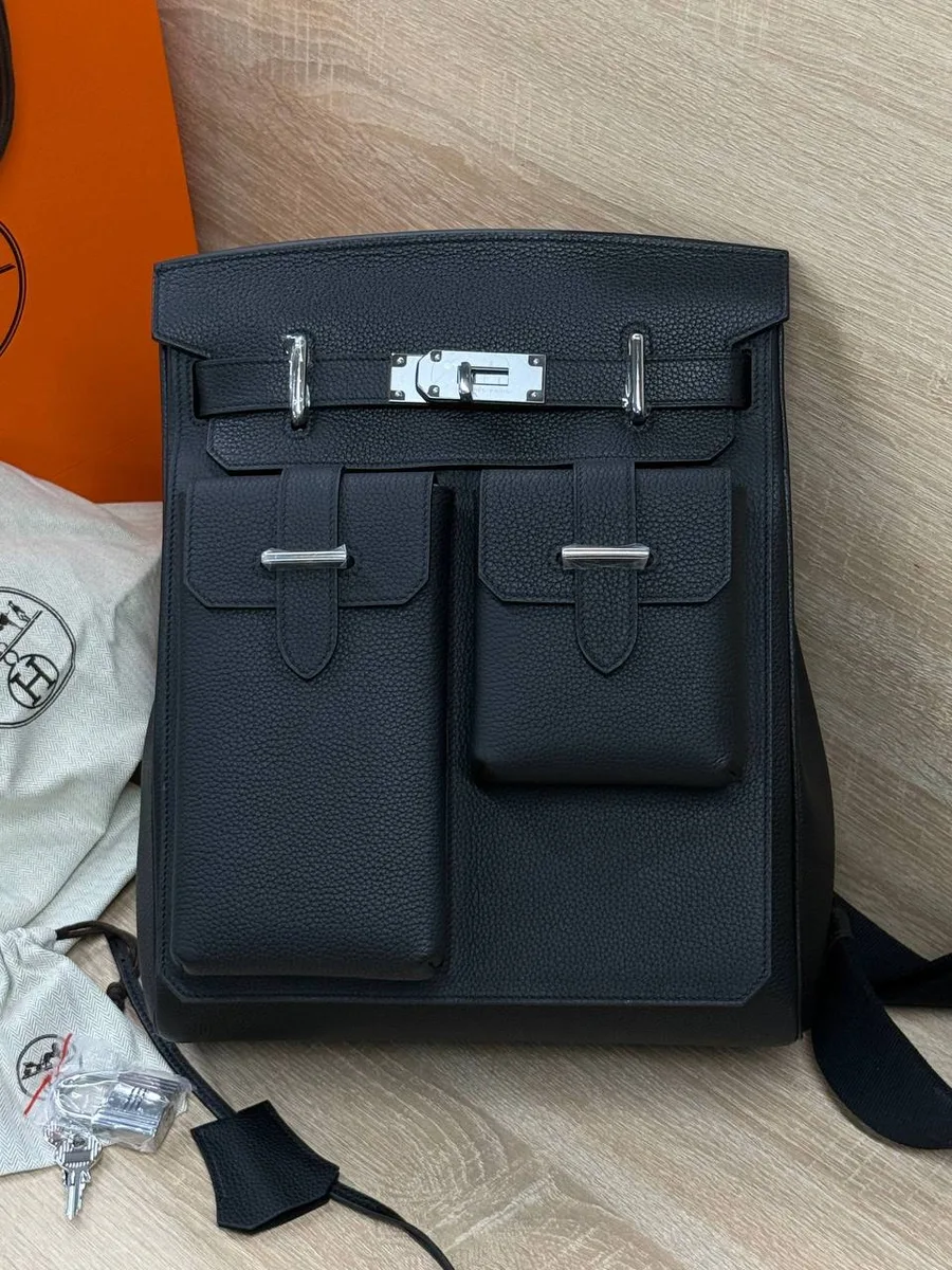 349281_1 Мужская сумка-слинг Hermes чёрного цвета, артикул 349281