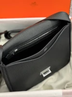 Мужская сумка мессенджер Hermes чёрного цвета, артикул 349204 — фото 3