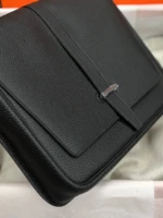 Мужская сумка мессенджер Hermes чёрного цвета, артикул 349204 — фото 5