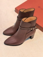 Женские ботильоны Loro Piana коричневого цвета, артикул 349048