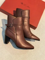 Женские ботильоны Loro Piana коричневого цвета, артикул 349048 — фото 2