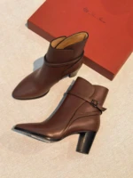 Женские ботильоны Loro Piana коричневого цвета, артикул 349048 — фото 3