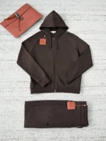 Мужской спортивный костюм Loro Piana коричневого цвета, артикул 349172