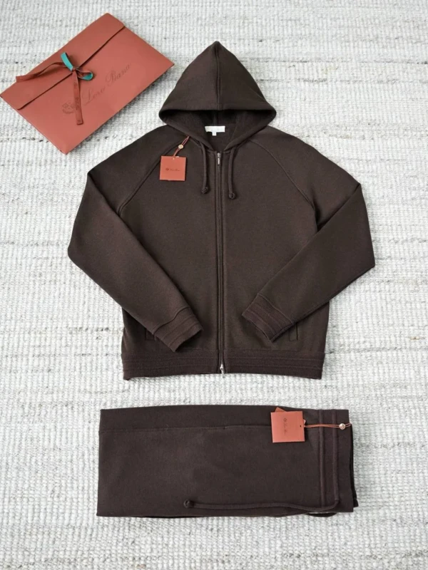 Мужской спортивный костюм Loro Piana коричневого цвета, артикул 349172