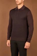 Мужское поло Kiton коричневого цвета, артикул 349179