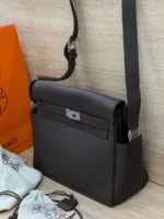 Мужская сумка мессенджер Hermes коричневого цвета, артикул 349279 — фото 3