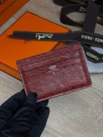 Мужской картхолдер Hermes красного цвета, артикул 349288 — фото 3