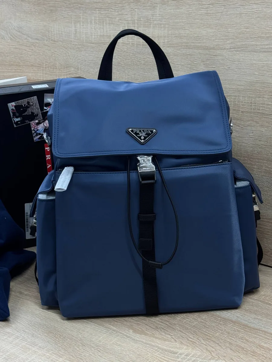 349269_1 Мужской рюкзак Prada синего цвета, артикул 349269