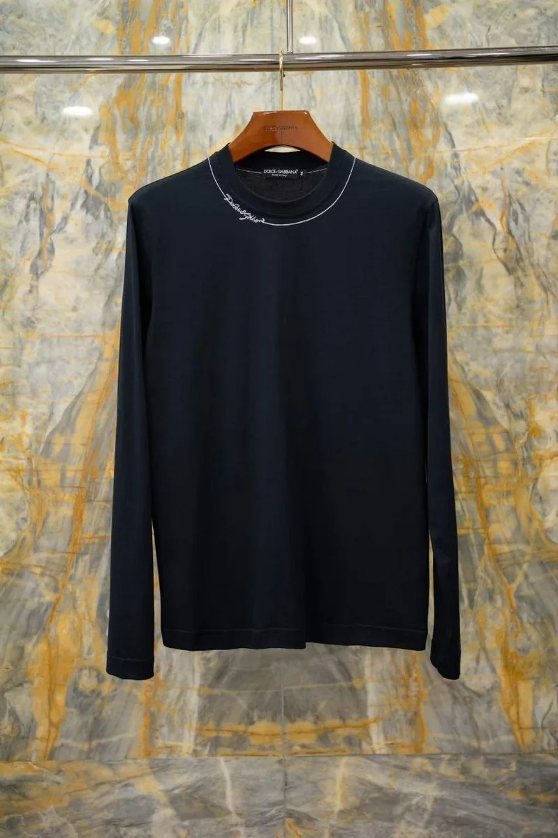 349236_1 Мужской лонгслив Dolce Gabbana тёмно-синего цвета, артикул 349236