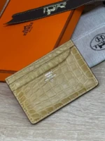 Мужской картхолдер Hermes жёлтого цвета, артикул 349292